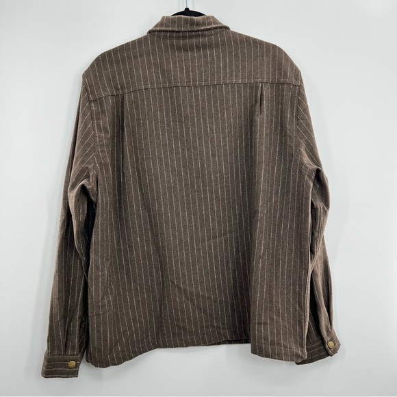 NWT Former Merchandise Harmony Long Sleeve Overshirt Jacket Striped Wool XL - Picture 9 of 13